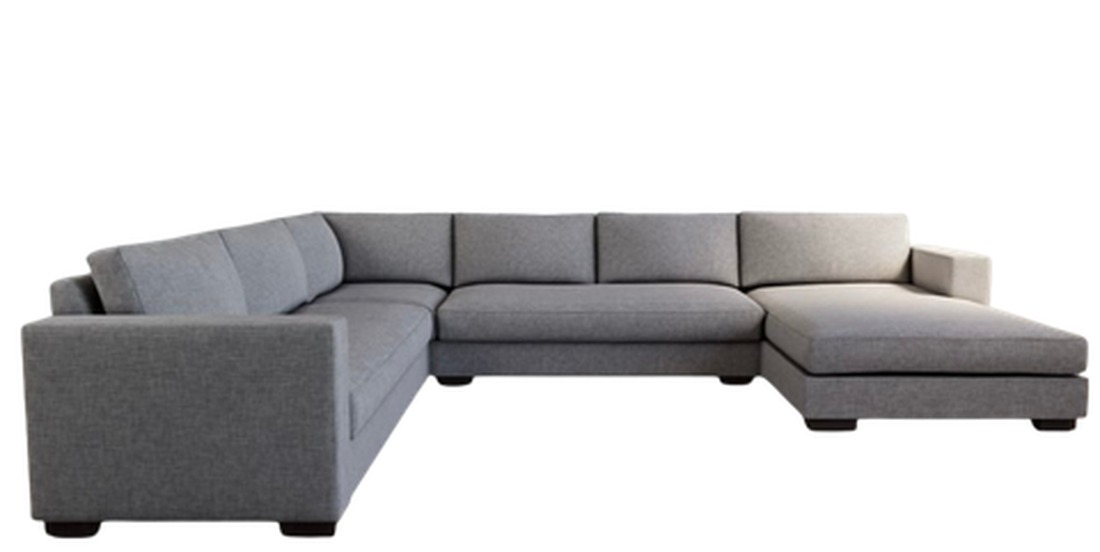 Raven U-shape sectional couch in grey