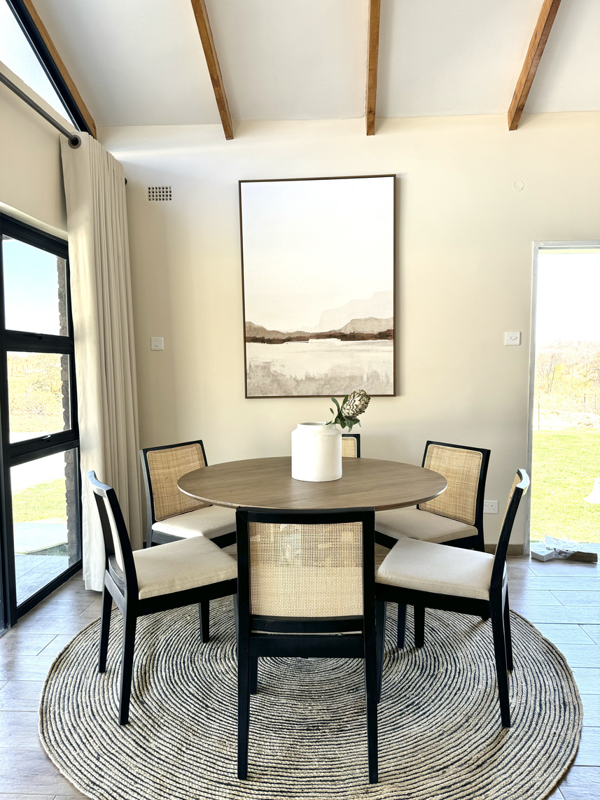 Apartment dining nook with round table